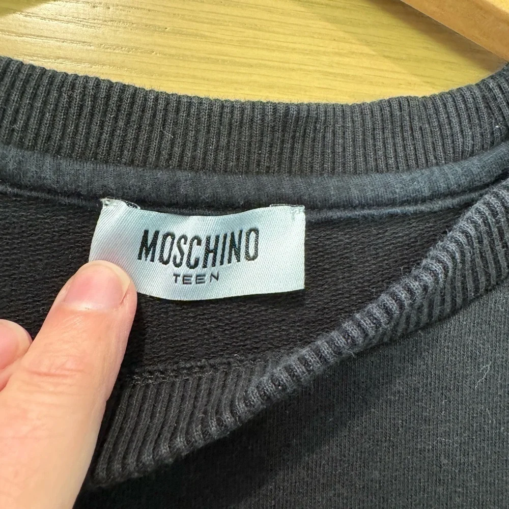 Moschino Teen Black Teddy Logo Sweatshirt Dress for Girls / Italy / 12 years